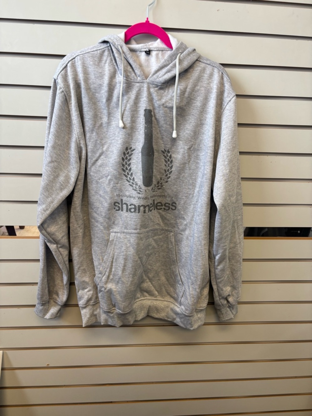 Amazon Essentials Gray Shameless Logo Hooded Sweatshirt